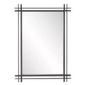 Miroir mural rectangulaire avec cadre orné à la feuille d'or, 27x38 pouces
