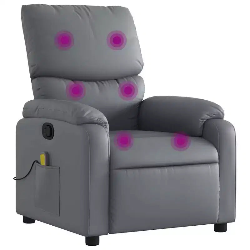 Fauteuil de massage inclinable en similicuir avec 6 points de vibration