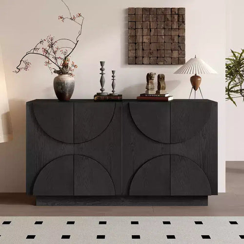 Buffet 4 portes avec étagères réglables Finition vieillie