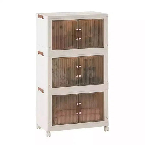 Bacs de rangement pliables en plastique avec roues verrouillables Blanches