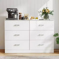 Commode double 6 tiroirs, en bois, moderne, pour chambre à coucher, blanche